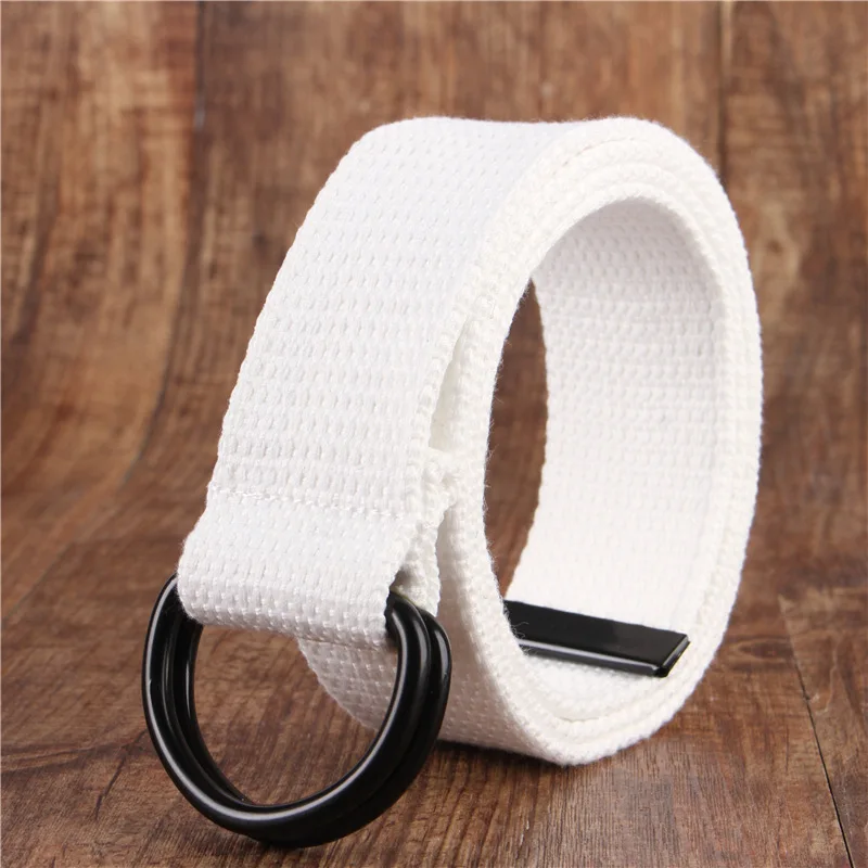 17colors vitality Canvas belt for men/women Alloy Double ring buckle Non-porous Design Korean simplicity waist belt for jean ranger belt Belts