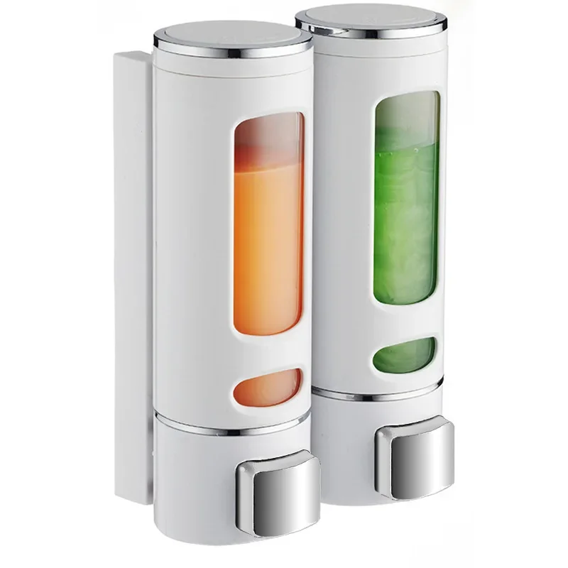 

400ml Manual Soap Dispenser Wall-Mount Hotel Shampoo Shower Gel Dispenser Bottle Bathroom Liquid Soap Container