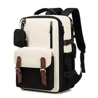 Unisex Large Capacity Backpack 2025 New Style Travel Notebook Double Shoulder Bag Oxford Cloth Material Pure Color Polyester Lin
