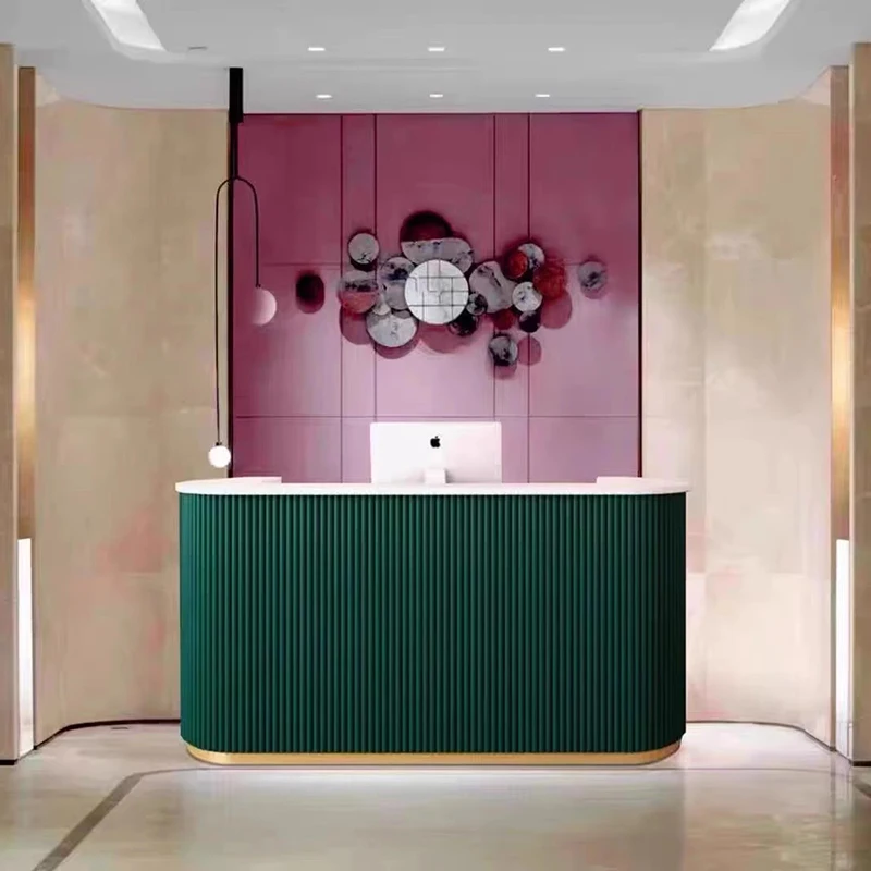 

Modern Spa Reception Desk Cashier Vanity Retail Display Reception Desk Checkout End Shop Cadeiras De Escritorio Furniture WJ15XP
