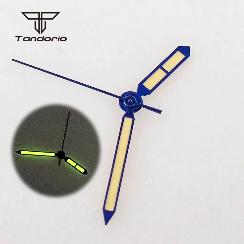Blue Edge Watch Lancette Puntatori Giallo Luminoso Fit Nh35 Nh36 Eta2824 2836 Pt5000 Movimento Automatico
