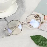 Lunettes anti-lumière bleue rondes vintage pour hommes et femmes, lentille transparente, monture en plastique, lunettes optiques, fausses lunettes, mode 4