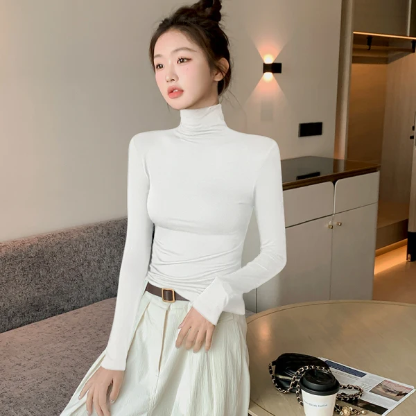 Chemise Côtelée à Manches Longues Pour Femme, Coupe Ajustée