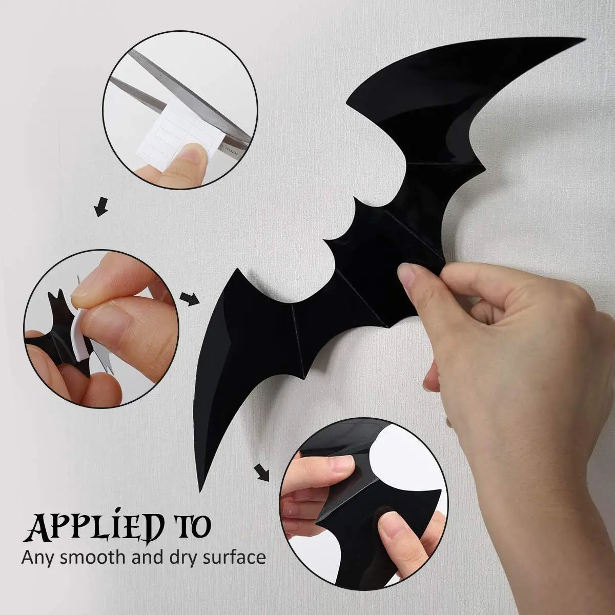 Wall Stickers Halloween Decoration 3D Black PVC Bat Halloween Party DIY Decor Wall Sticker Bar Room Party Scary Decos Props