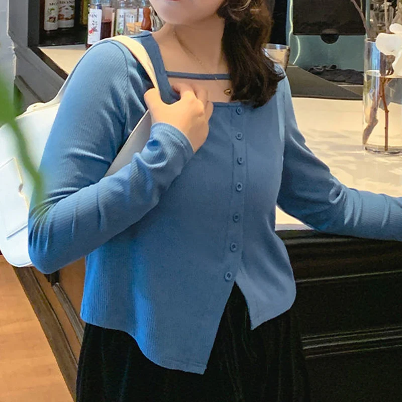 Spring Autumn New Korean Fashion Solid Color Plus Size Blouse Women Simple Design Oversized Lady Tops Sexy Casual Female Clothes