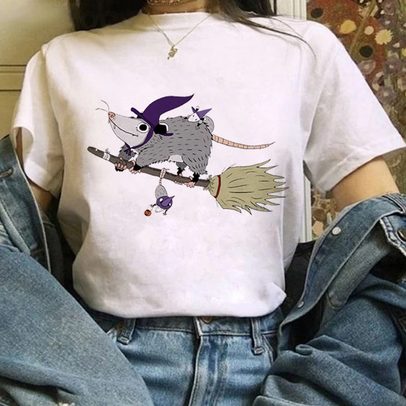 

Женская простая повседневная футболка, Повседневная модная Универсальная женская футболка с короткими рукавами и мультипликационными животными в стиле 1920-х годов
