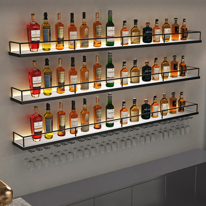Bar Shelves Wine Fridge Cabinet Liquor Living Room Canteen Wall Furniture Storage Cabinets White Counter Beverage Cellar Rack