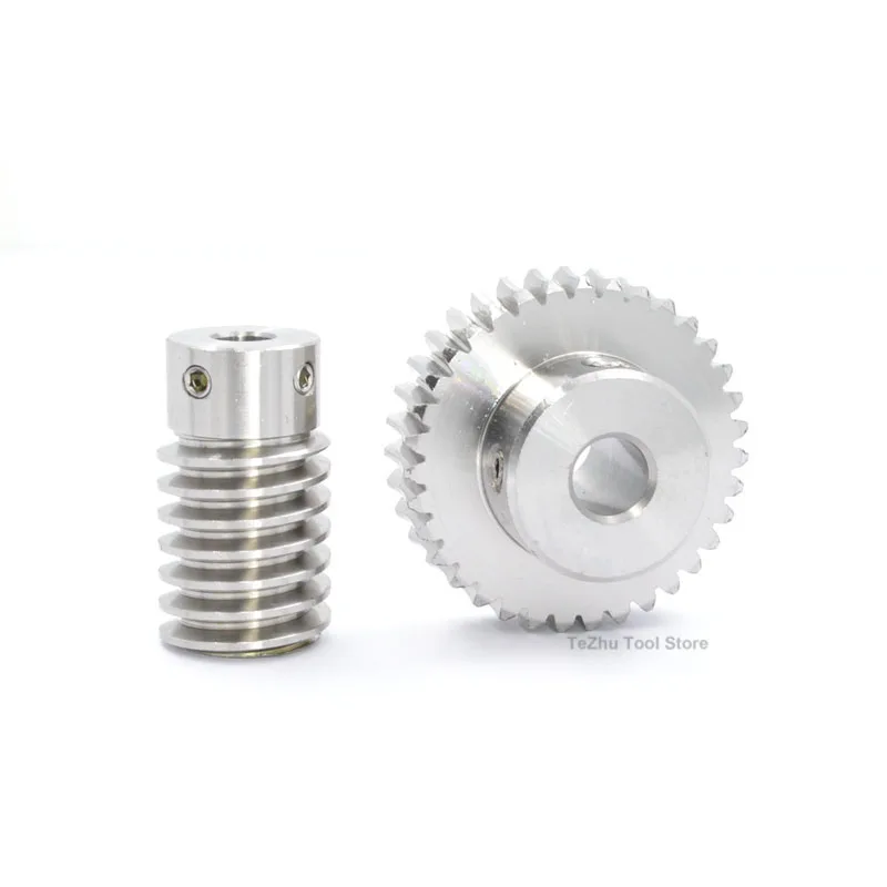 1 Mod Worm Gear Worm Rod 303 Stainless Steel 15/20/25/30/35/40/50/60 Teeth Speed Ratio 1:15 1:20 1:25 1:30 1:35 1:40 1:50 1:60 transmission gear