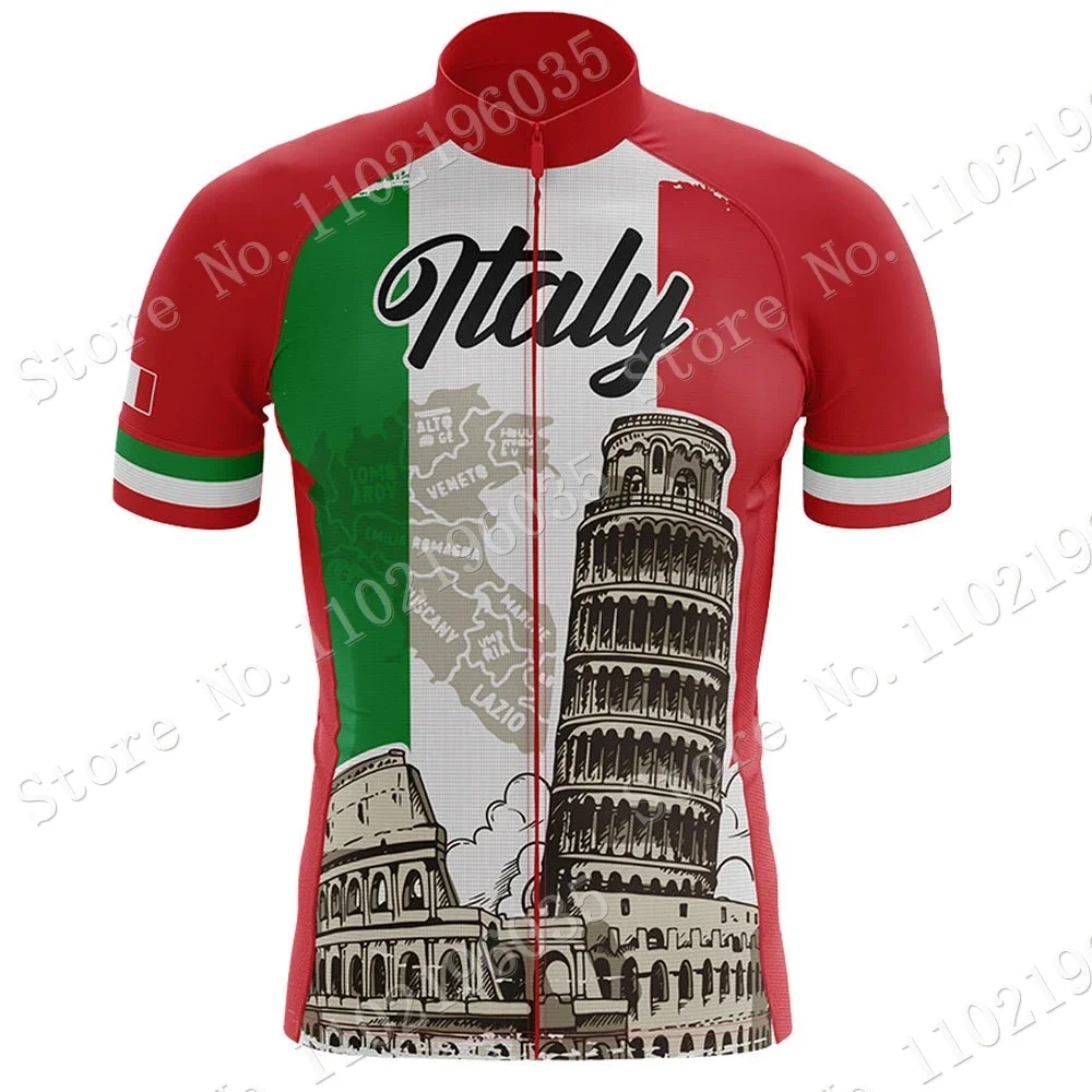 Italy National Team Cycling Jersey Set italia Cycling Clothing Man Road Bike Shirts Suit Bicycle Bib Shorts MTB Ropa