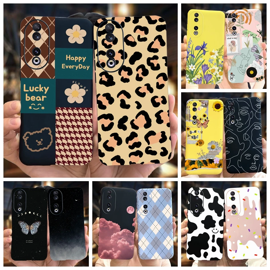 Fashion Leopard Painted Matte Soft Phone Case for Huawei Honor 90 Series