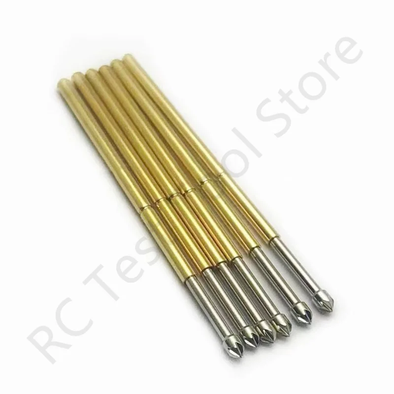 100 pz P100-LM2 sonda di prova a molla fosforo tubo in ottone molla perno di prova lunghezza 33.35mm ago Dia 1.36mm Pogo Pin P100-LM