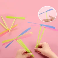 5/30Pcs Plastic Bamboo Dragonfly Shape Hand Push Flying Propeller Outdoor Sports Toy Gift Rotating Flying Arrow Outdoor Games 4