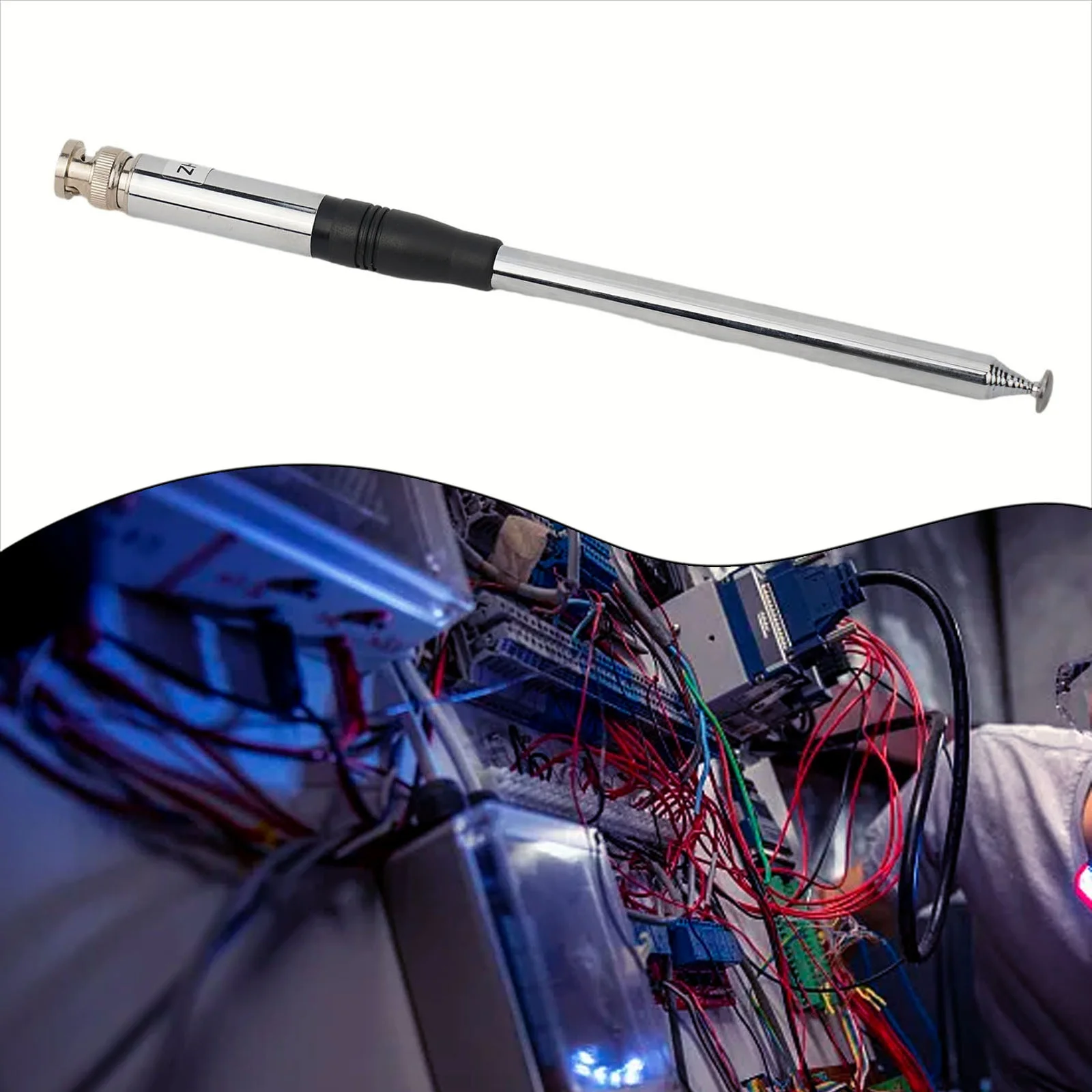 

1PCS 27MHz BNC Male Antenna 20W Silvery Telescopic HT Antenna 9\"-51\" For CB Radio Works With A Variety Of Hand Held CB Radios