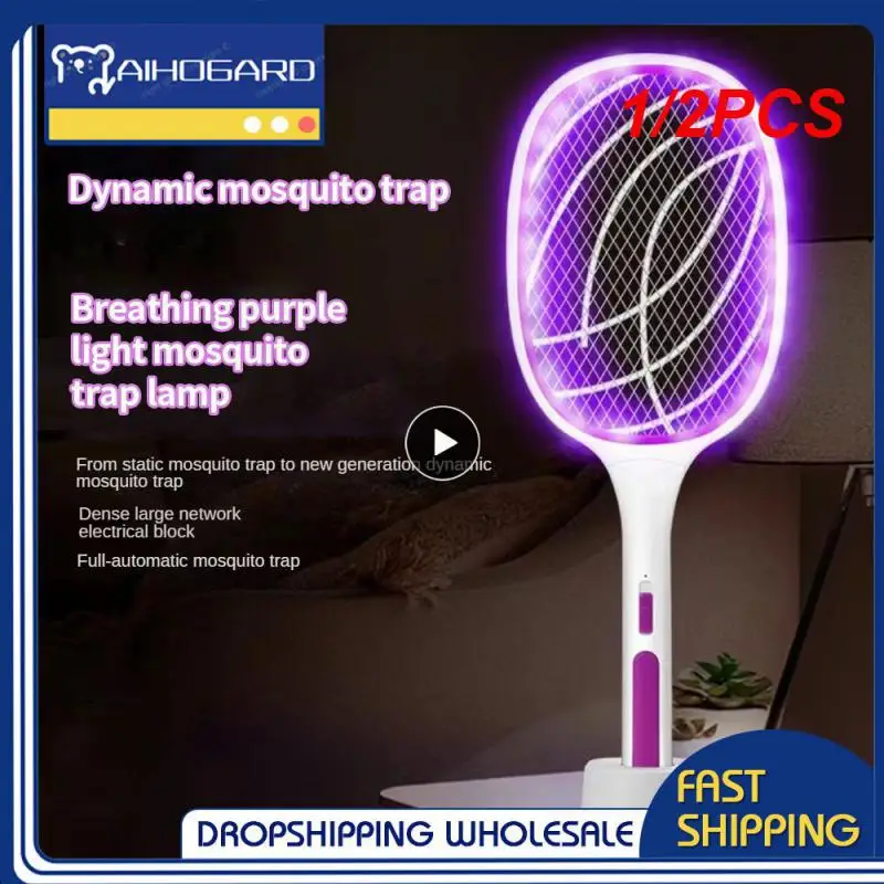 

1/2PCS 3 IN 1 10/6 LED Trap Mosquito Killer Lamp 3000V Electric Bug Zapper USB Rechargeable Summer Fly Swatter Trap Flies