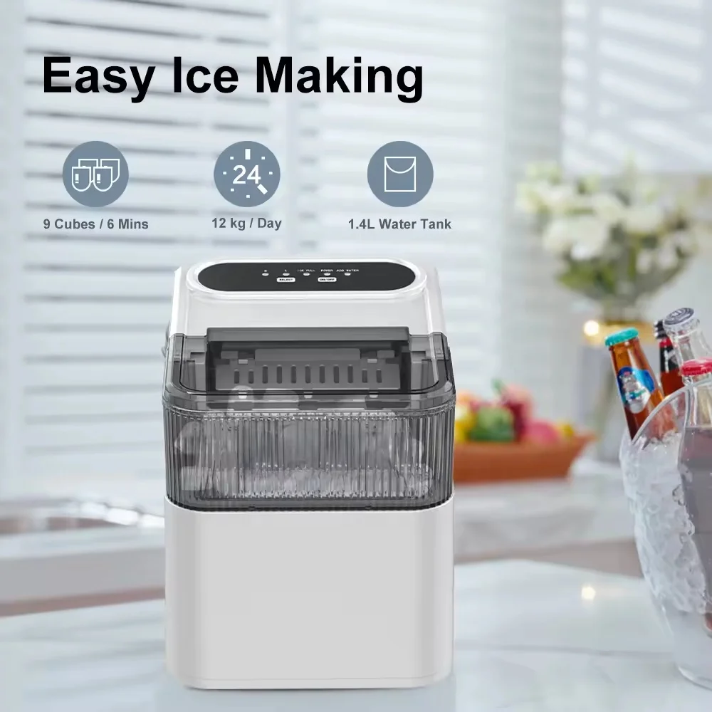 US Stock 110V High Quality Countertop Ice Maker Adjustable Portable Electric Bullet Ice Maker Suitable for Household Office