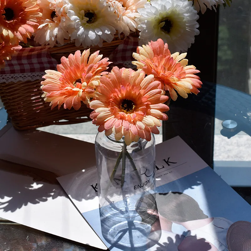 1 Stück/3 Stück/6 Stück Künstliche Seiden-Gerbera-Blumen für Hochzeit, Heim, Veranda, Tischdekoration, Künstliche Gänseblümchen, Chrysanthemen für Party und Heimdekoration – Detail 9