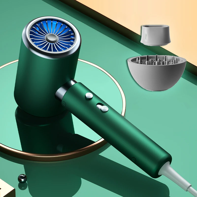 Professional Hair Dryer Powerful lons 3D Blue Light Blow Dryer, Salon Negative lonic High Speed Blow Dryer With Diffuser