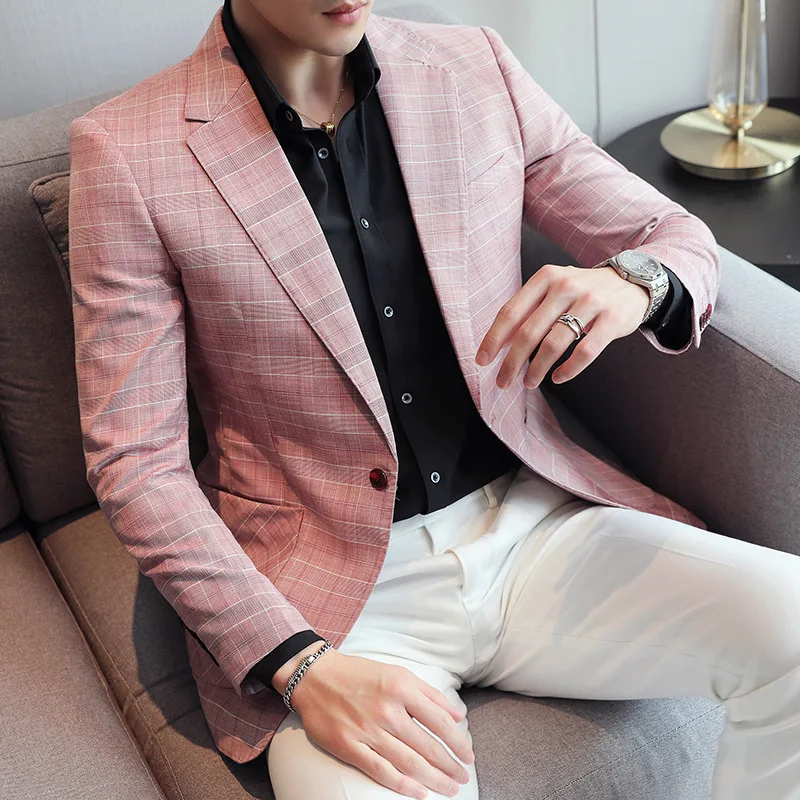 

4585 Plaid emcee slim-fit suit