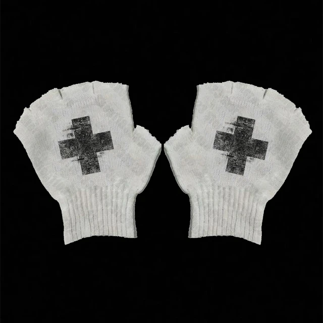Punk Girl gants sans doigts Emo Girl gant Vintage années 2000 gant Goth gant motif esthétique années 90 gant Y2k Style gant sans doigts 1