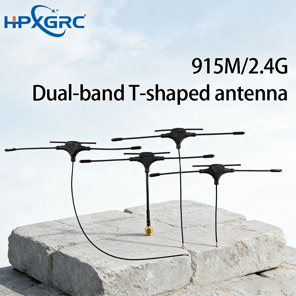 Antenne T double bande 915M+2.4G IPEX1/SMA pour drone FPV ELRS