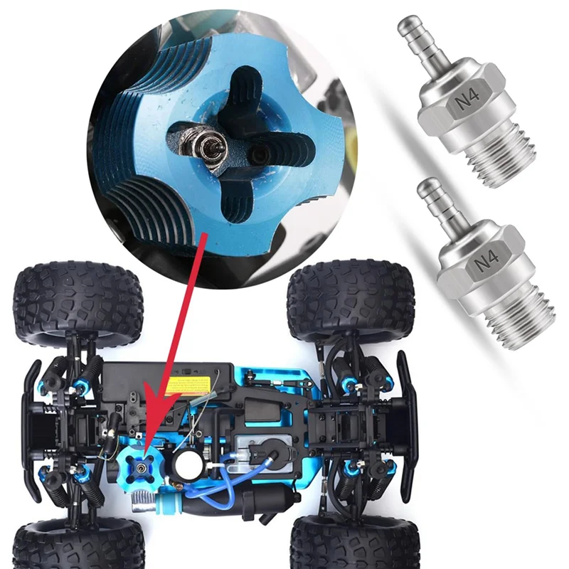 Pack De 3 Bougies De Préchauffage N4 No.4 Hot Spark - Pour Moteurs Nitro RC 1/8 1/10, Compatible Kyosho, HSP, HPI, Redcat