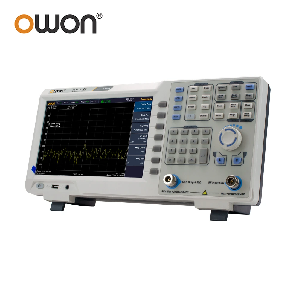 OWON XSA815TG Digital Spectrum Analyzer 9 inch LCD 1280x800 1Hz Resolution Bandwidth 9kHz to 1