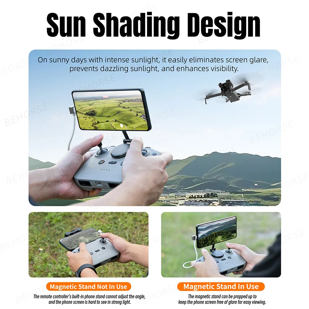 Support magnétique pour téléphone DJI RC-N, gris clair