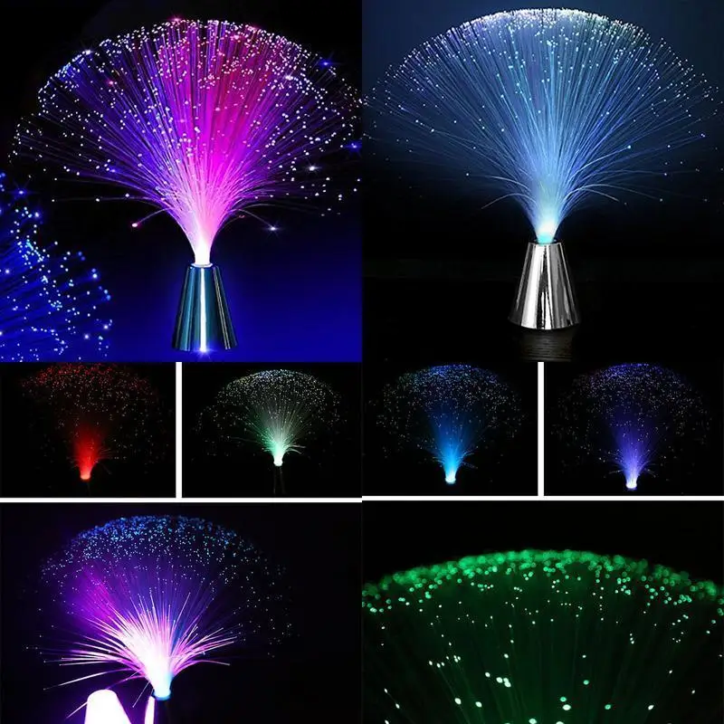 Led Multi Colour Changing Fiber Optic Fountain Night Light Lamp Home Decoration Luminous Toys Sleep Light Luminous Toys