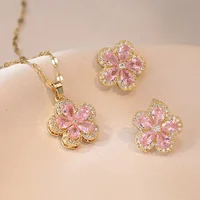 Ensemble de bijoux pour Banquet, Style INS, cristal bleu, fleur en Zircon, argent S925, aiguille, boucle d'oreille, collier, Design de luxe, exquis 6
