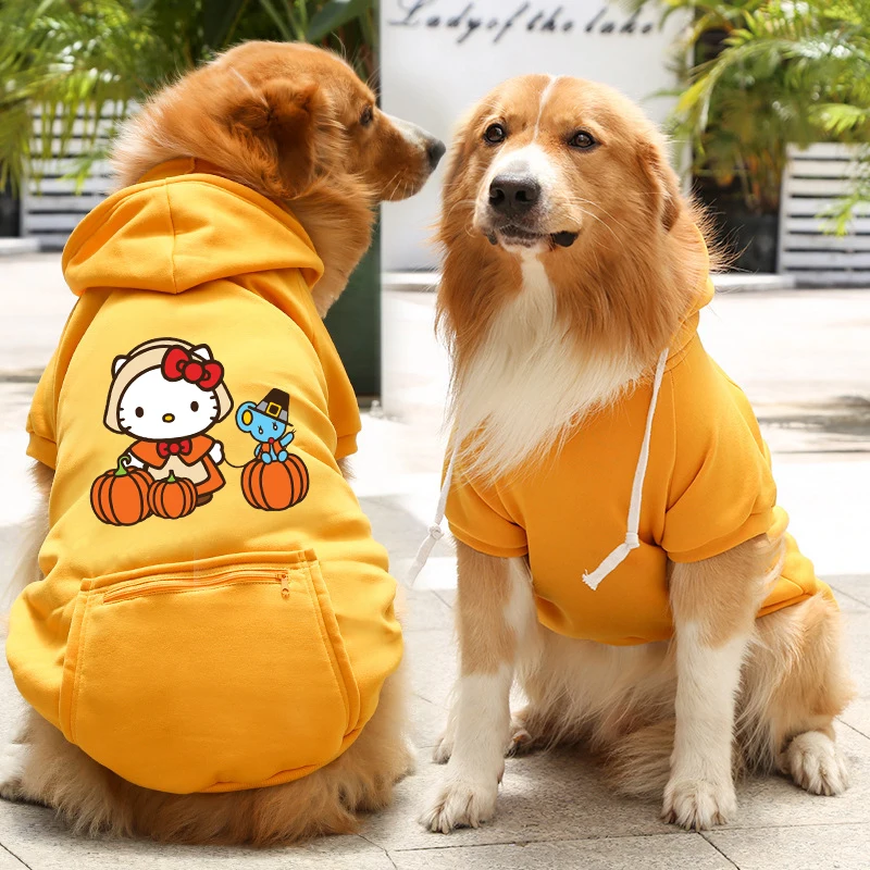 

Kawaii Sanrio Dogs Cats Pocket Sweatshirt Hello Kittys Accessories Cute Anime Fall and Winter Pet Clothes Toys for Girls Gift