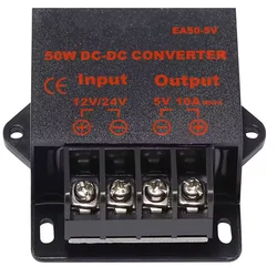 Universal DC to DC Step Down Voltage Regulator and Power Supply Transformer Module - 5v (12 - 24V to 5V 10A)