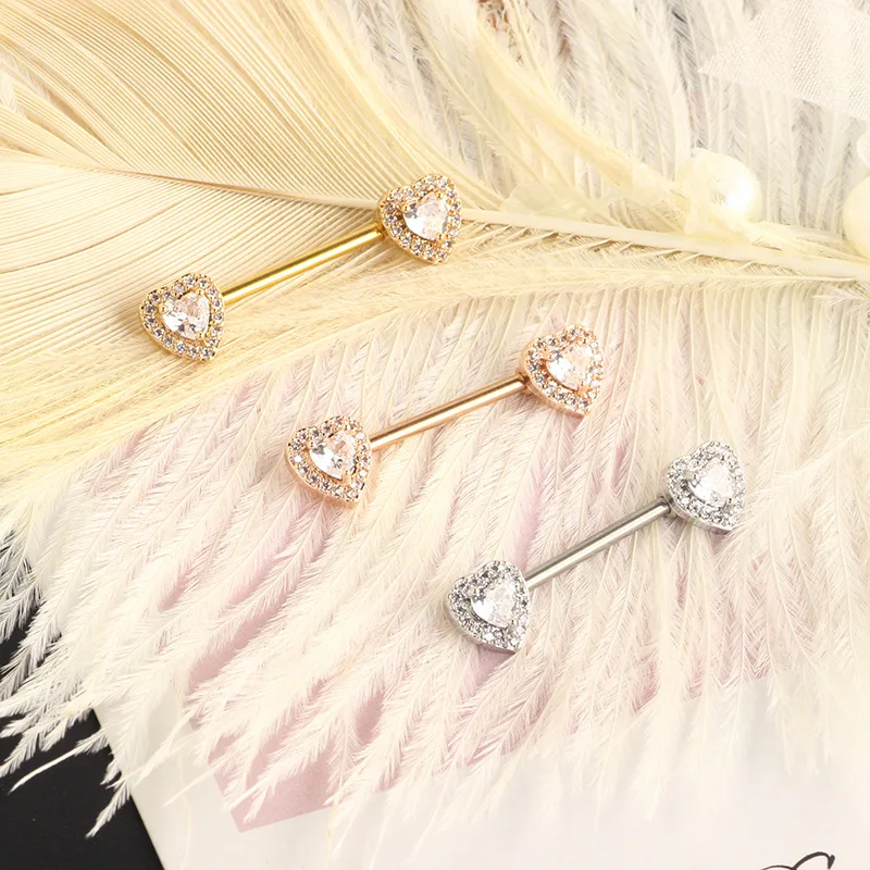 Heart Nipple Piercing Barbell Stainless Steel Nipple Ring Sexy Fashion