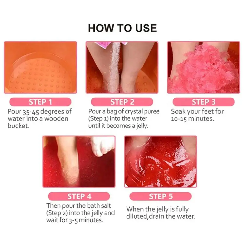 Description Picture 6 of item60g Rose Bubble Bath Powder Foot Bath Crystal Mud Body Salt Care Scruber ﻿ SPA Foot Skin Exfoliation Bath S4J2