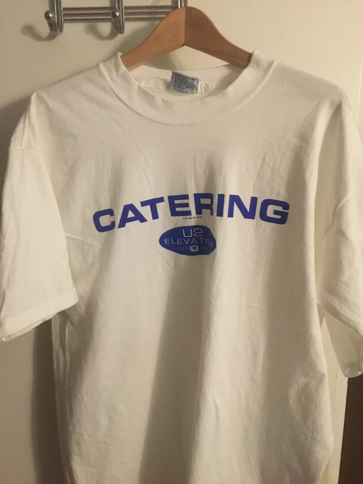 Nuova Maglietta U2 2001 Elevation Tour Locale Crew Catering Taglia Xl (Extra Large)Bono