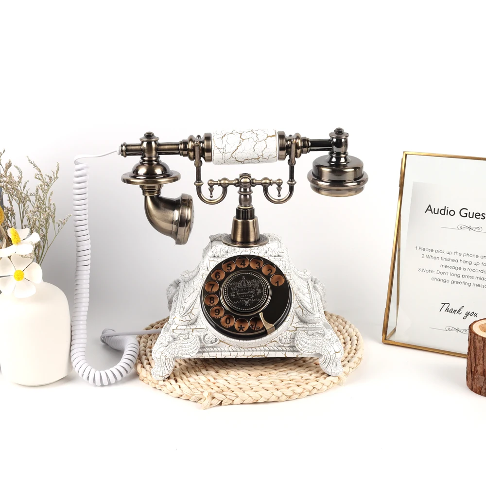 

CHEETA Pastoral Style European Wedding Antique Telephone Message Recording Guestbook Phone Weddings Audio Guest Book Phone