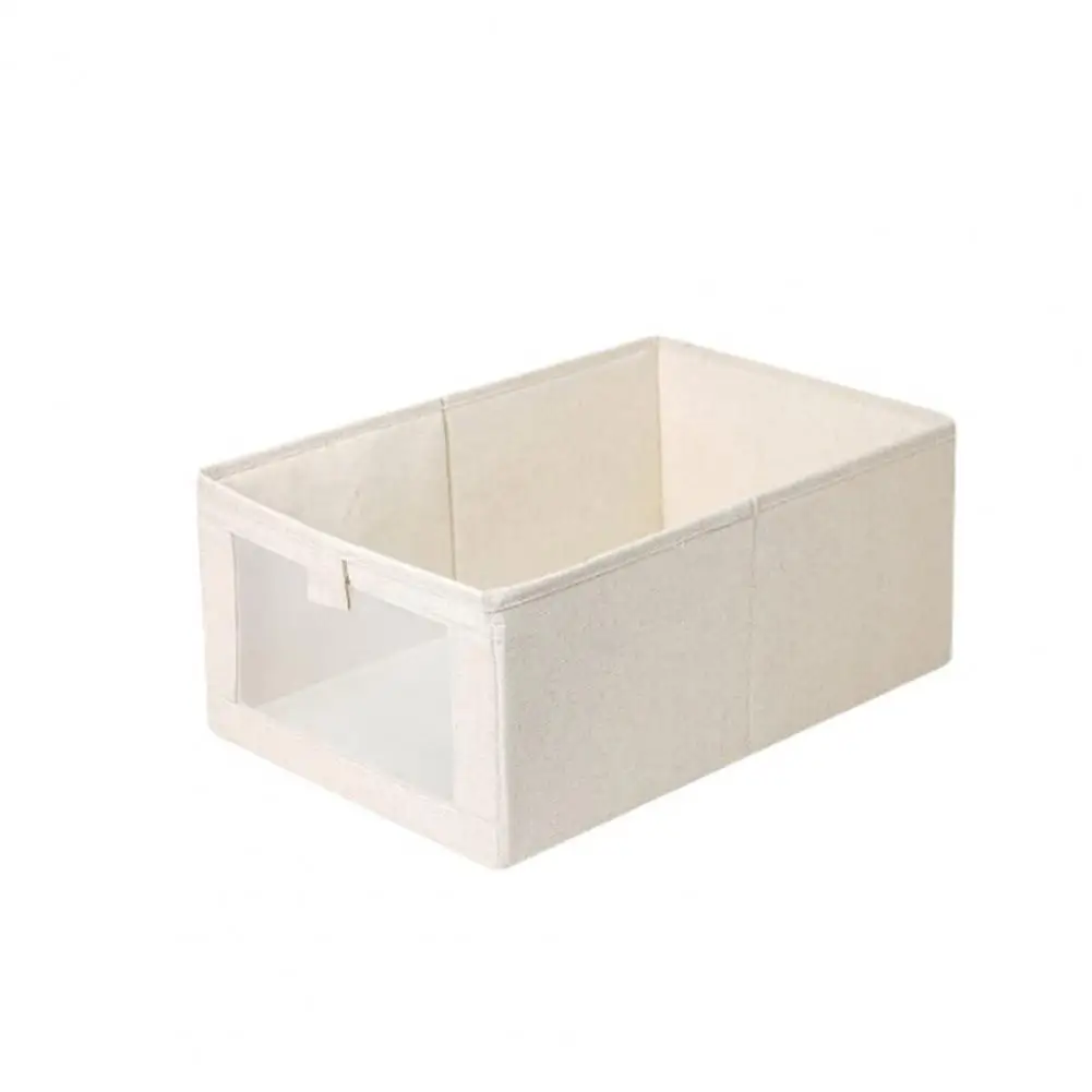 

Clothes Storage Box Stackable Cotton Linen Cube Wardrobe Organizer With Handle Closet Organizer For Clothes Bedroom Supplies