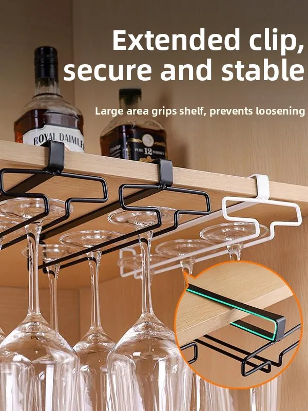 High-End Hanging Wine Glass Ra No-Punching Required Champagne Cup Holder Premium Wine Storage Organizer Nordic Sle