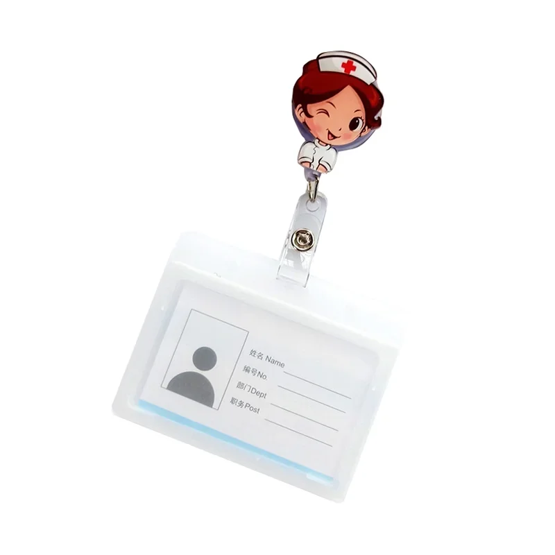 

Doctor Nurse Cartoon Retractable Badge Reel Student Exhibition Pull Key ID Name Card Lanyard Badge Holder School Office Supplies
