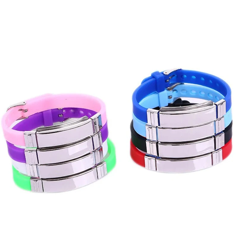 Silicone Id Bracelets For Women Men Jewelry Custom name Punk Trendy Glossy