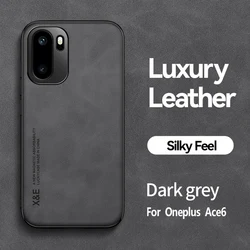 Premium Soft Touch Sheepskin Leather Shockproof Case with Heavy Duty Bumper Protection for OnePlus ACE 6 (Black)