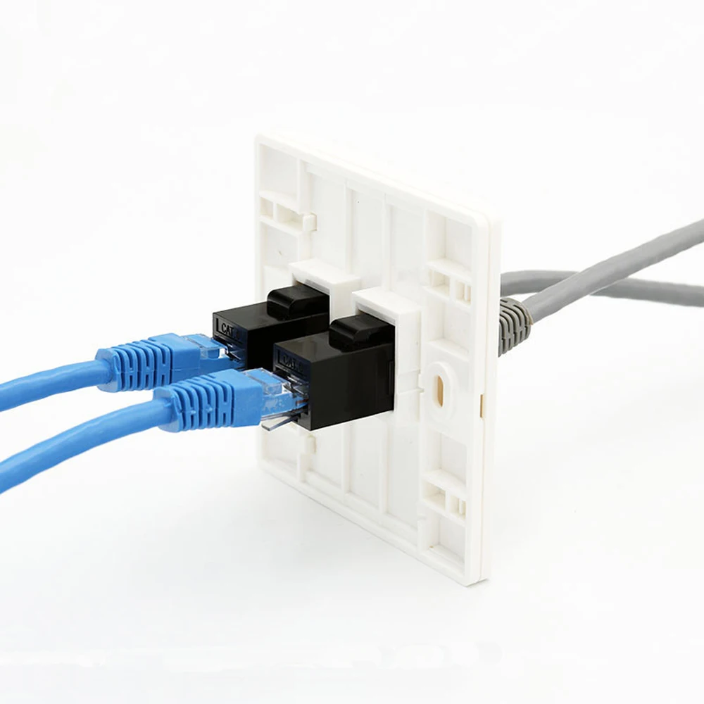 

CAT6 Network Pass-through Module Ethernet Connector Network Straight-through Head Cable Connector Computer Dual-pass
