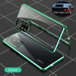 Enhanced Magnetic Metal Case with 360 Full Protection and Double - Sided Glass - Huawei Nova 13 (Green)