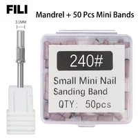 50Pcs 3.1MM Small Sanding Bands With Shaft Set For Dead Skin Calluses Nail Polishing Mini Sandband Nail Drill Bits Manicure Tool 2