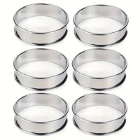 Moule à gâteau Mousse en acier inoxydable, résistant à la chaleur, rond perforé, anneau à tarte, biscuits, pâtisserie, coupe-cercle, outils de cuisson, 6 pièces 6