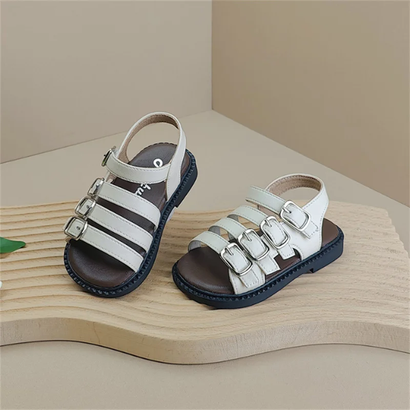 New Summer Baby Shoes Leather Buckle Design Boys Shoes Non-slip Fashion Toddler Kids Girls Sandals