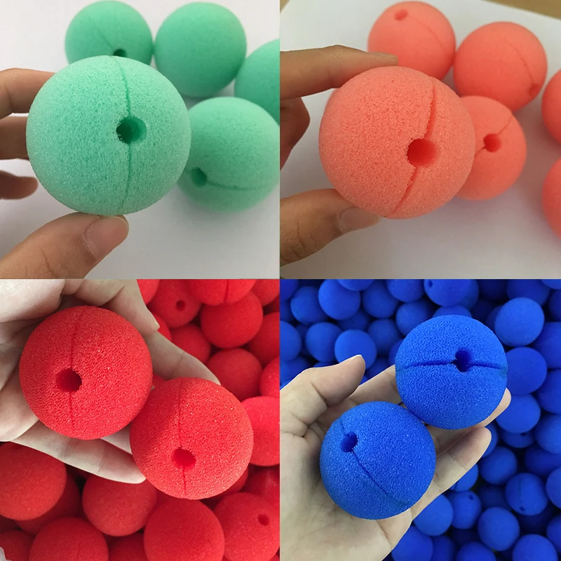

10pcs Circus Nose Foam New Hot Sales Red Ball Clown Nose Foam Comic Party Costume Adorable Magic Props Halloween Accessories