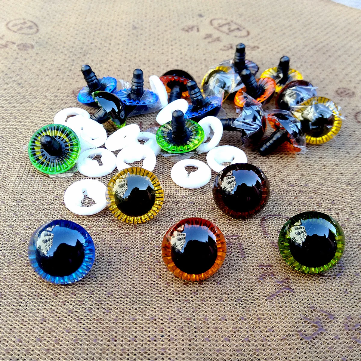 20pcs/lot 3D Laser Safety Eyes For Crochet Amigurumi Toys Glitter Packs Knitting Doll Eyes For Plush Toy Accessories 3