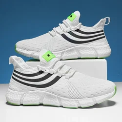 Men's Comfortable Breathable Platform Fashion Sneakers for Summer Running and Walking (All White)