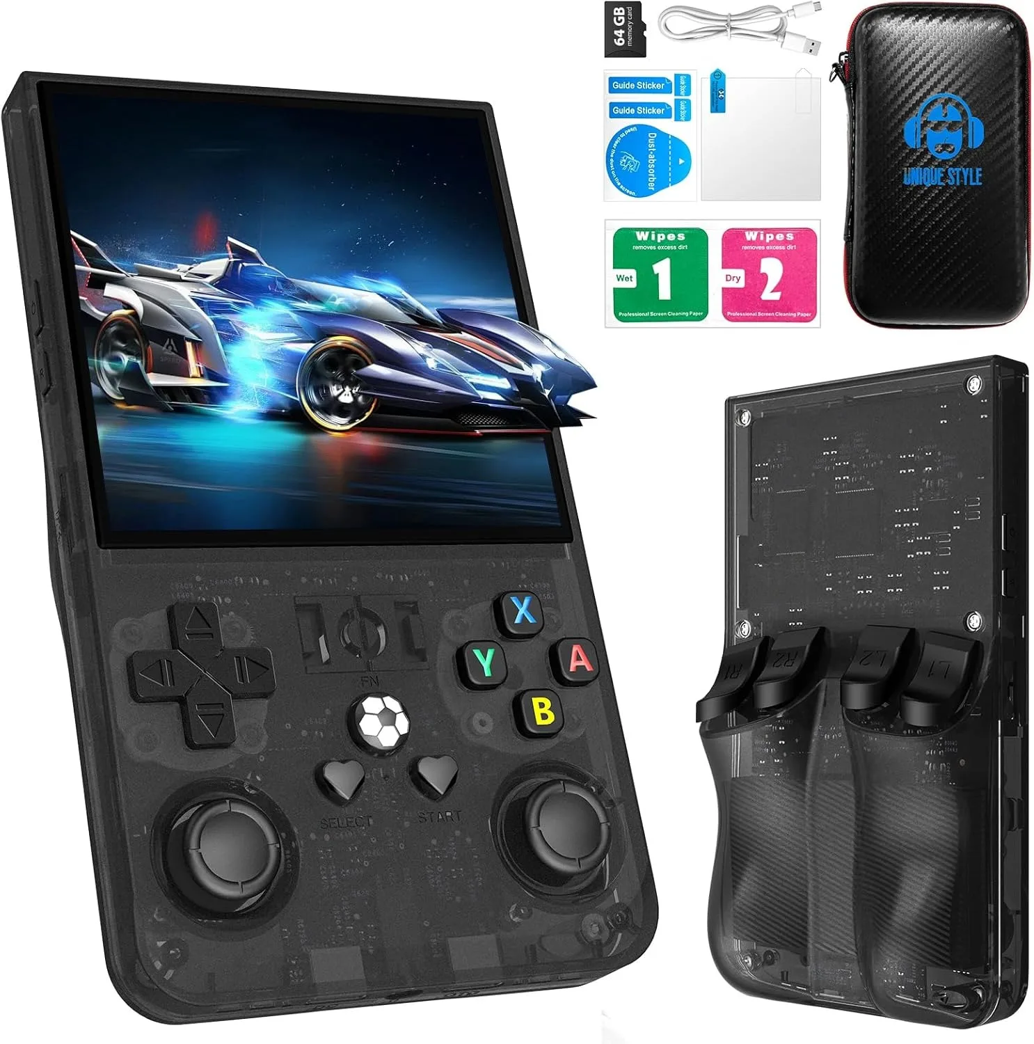 R36MAX Retro Handheld Game 4.0Inch IPS Screen Console 128GB
