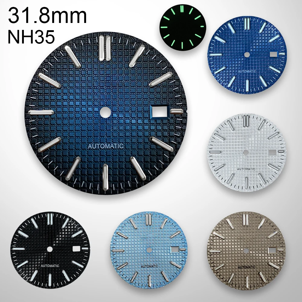 

31.8 mm S Logo Oak Modified Dial For Japan NH35/NH36/4R/7S Movement Green luminous Watches Accessories Logo Customization